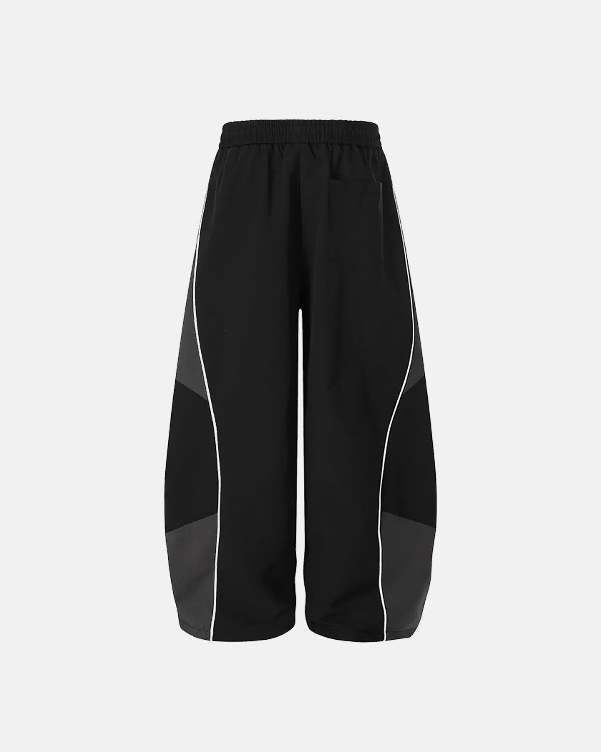 Inflation Streetwear contrast panel baggy track pants with oversized fit and sporty design, featuring bold color blocks and elastic cuffs.