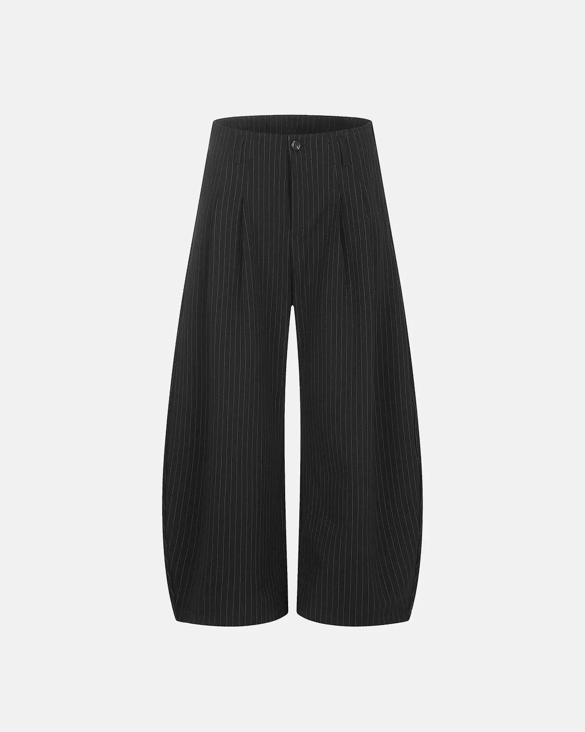 Inflation Pinstripe Pleated Barrel Pants with tailored fit and stylish design, featuring a classic pinstripe pattern.