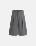 Inflation Streetwear pleated tailored shorts with stud details, featuring a structured fit and stylish design.