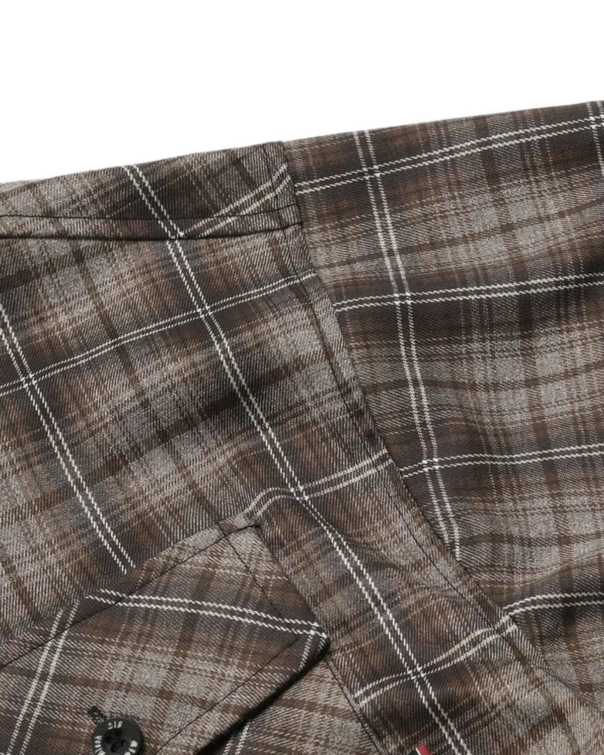 Inflation Streetwear plaid script embroidered shirt featuring a classic plaid pattern and detailed embroidery on the front.
