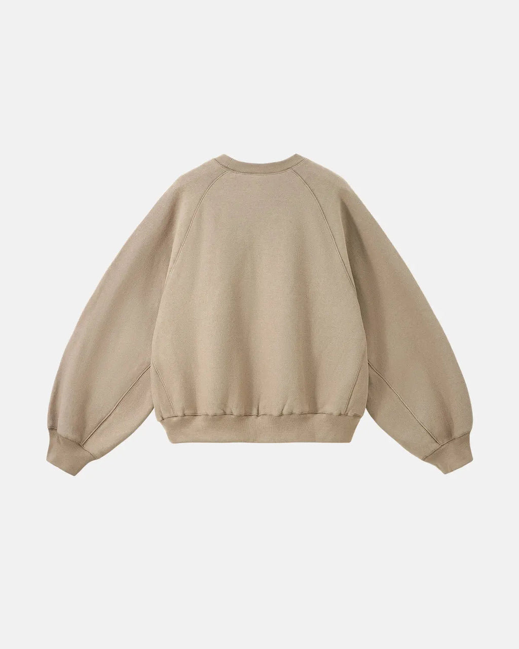 Inflation Batwing Sleeve Fleece Crewneck Sweatshirt in gray, featuring oversized batwing sleeves and a cozy fleece texture.
