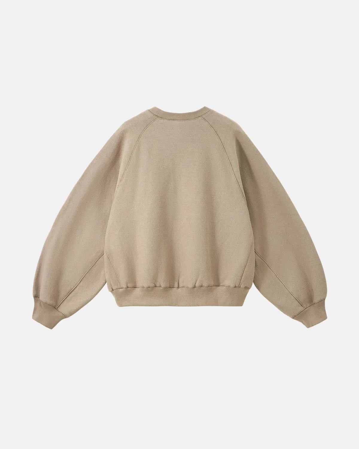 Inflation Batwing Sleeve Fleece Crewneck Sweatshirt in gray, featuring oversized batwing sleeves and a cozy fleece texture.