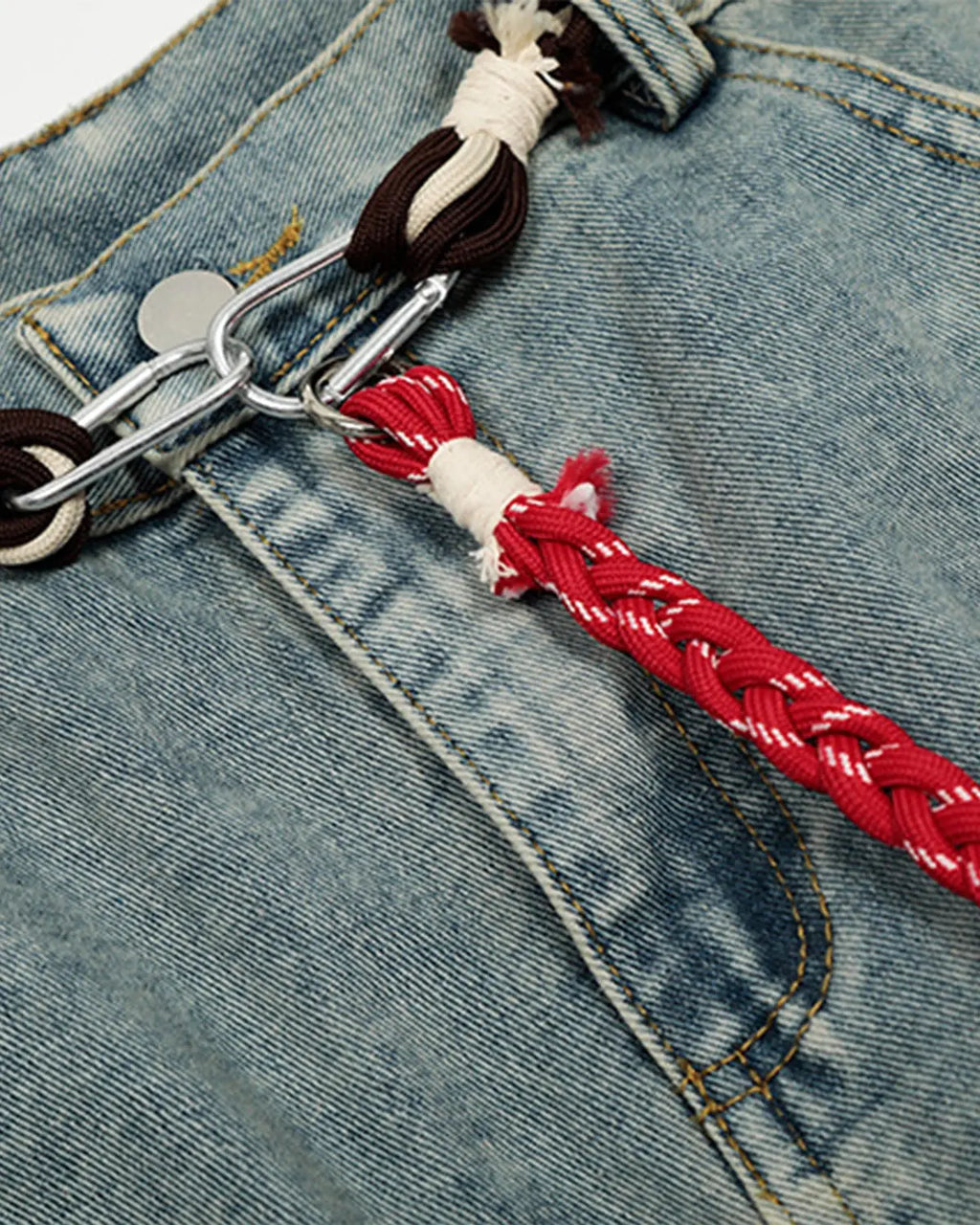 Acid wash baggy jeans with stitching detail from Inflation Streetwear, featuring a relaxed fit and distressed denim style.