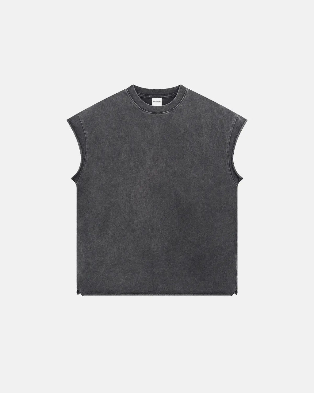 Distressed wash tank top by INFLATION, featuring a casual sleeveless design with a worn, vintage look.