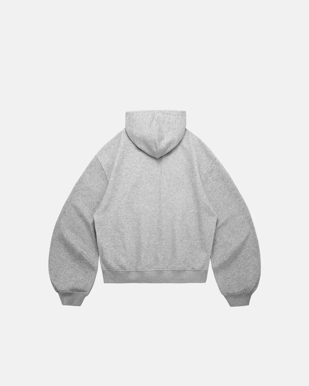Inflation High Collar Fleece Double Zip-Up Hoodie showing a black hoodie with high collar, double zippers, and streetwear style.