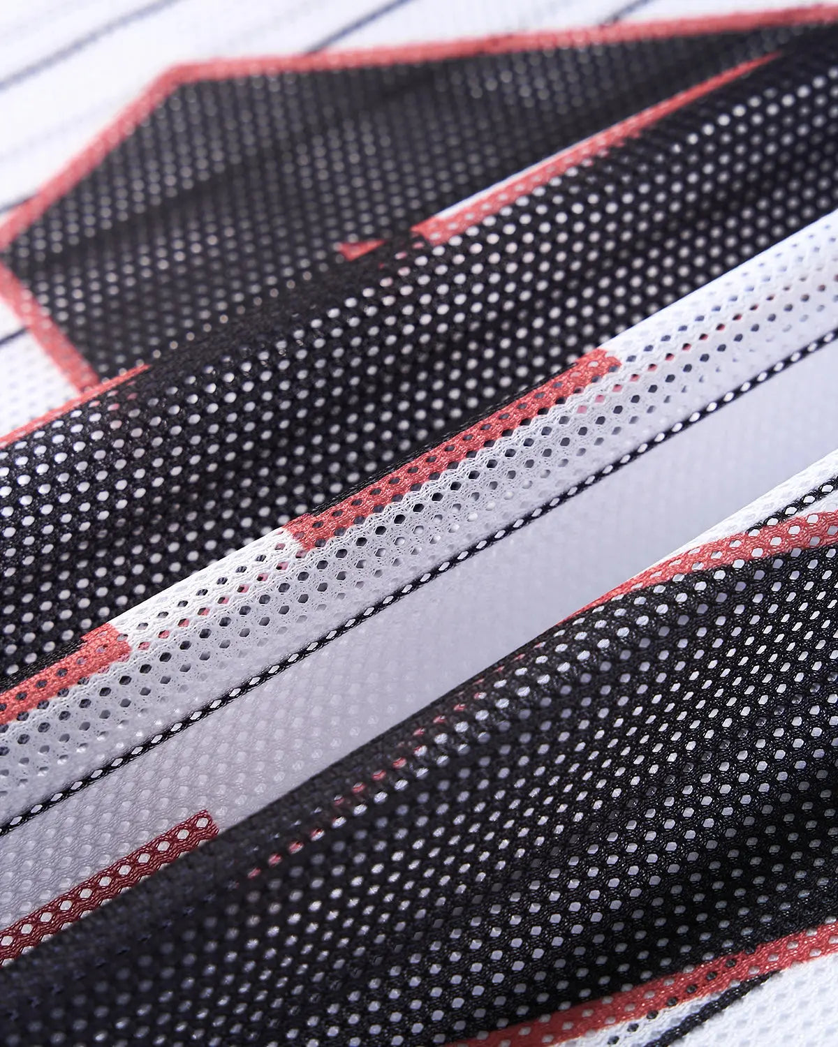 Inflation Streetwear pinstripe number mesh jersey featuring a stylish mesh fabric and bold number design.