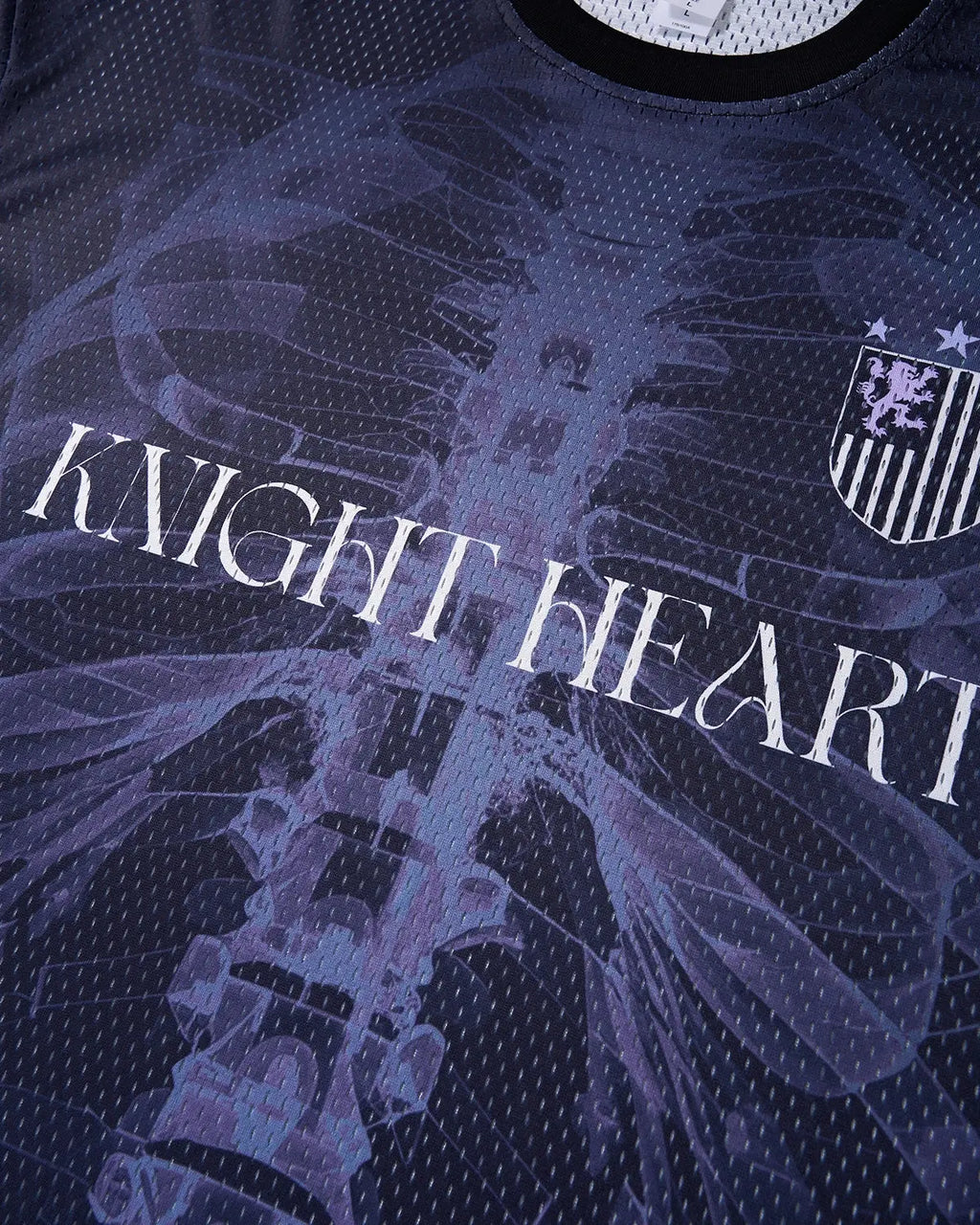 Inflation X-Ray Skeleton Graphic Mesh Jersey showing a detailed skeletal print on a black mesh fabric.