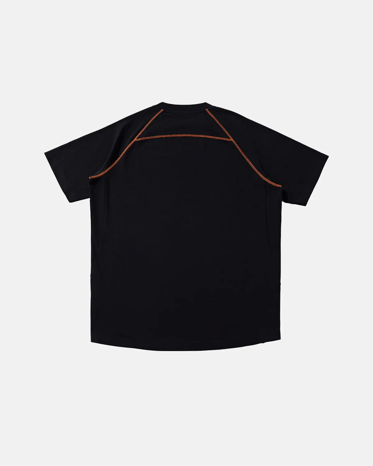 Inflation Streetwear contrast stitching stretch T-shirt featuring colorful stitched accents and a fitted casual design.