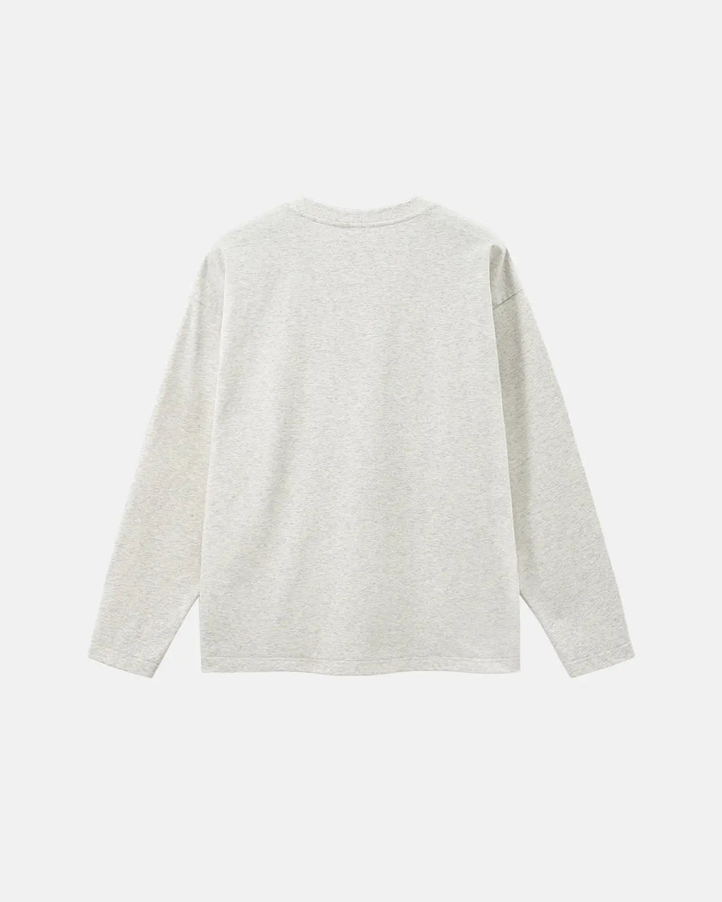 Blank white cotton long sleeve T-shirt by INFLATION, casual streetwear top with a relaxed fit and simple design.