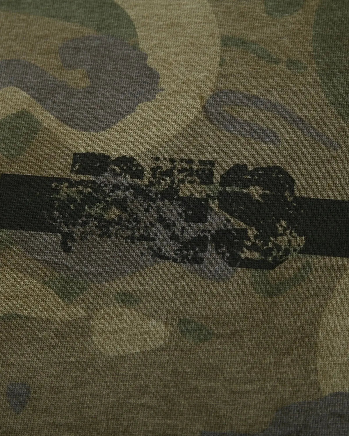 Inflation Streetwear lace patchwork camo raglan tee featuring a mix of lace and camouflage fabric on a casual shirt.