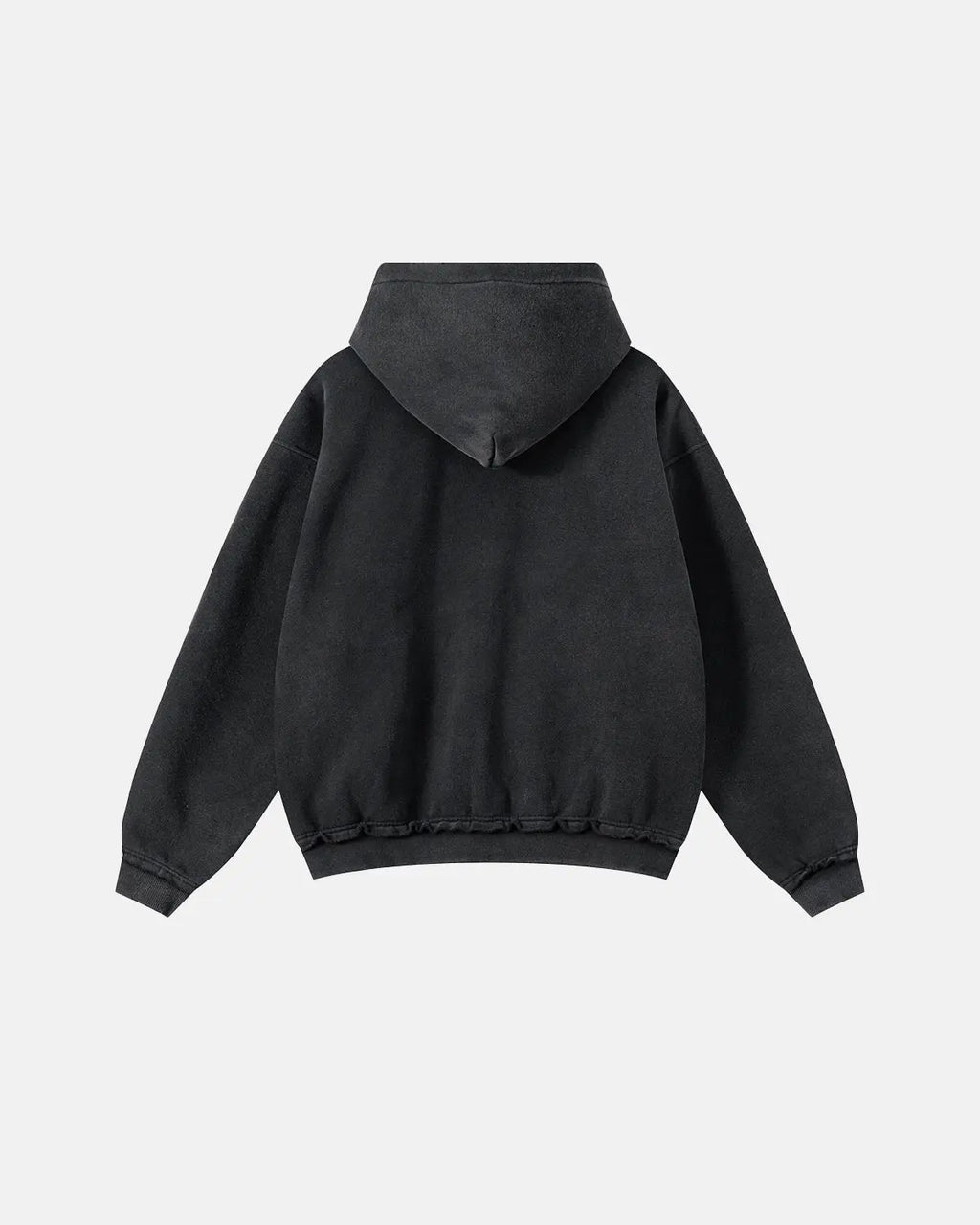 Inflation Streetwear Monkey Wash Ripped Zip Up Hoodie featuring distressed details and a front zipper, casual streetwear style.