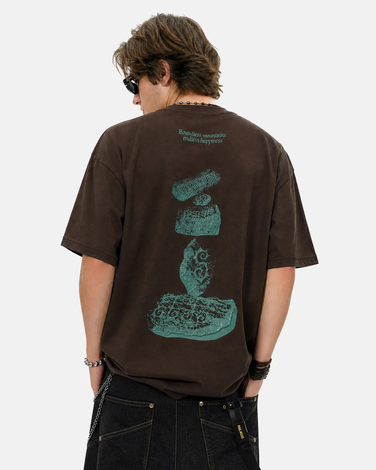 Inflation Streetwear 3D graphic printing cotton T-shirt with vibrant, colorful 3D design on front, casual streetwear style.