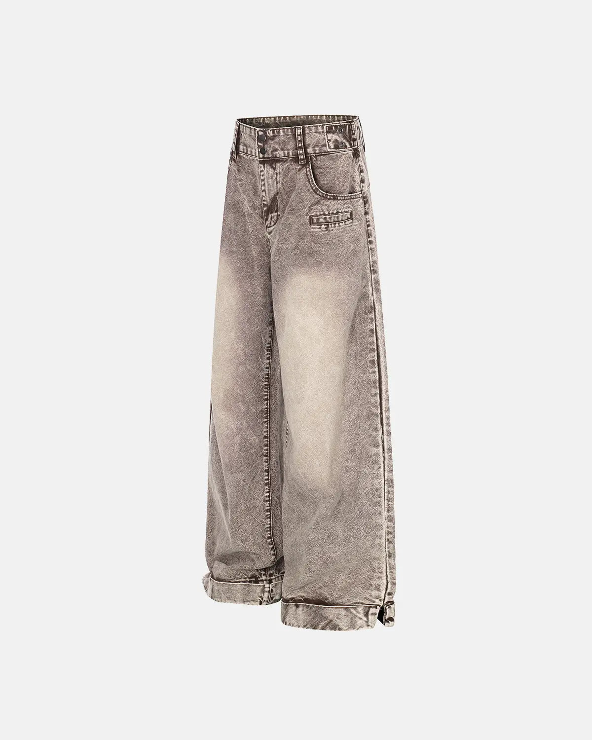 Retro washed wide-leg baggy jeans by INFLATION featuring a relaxed fit and distressed denim style.