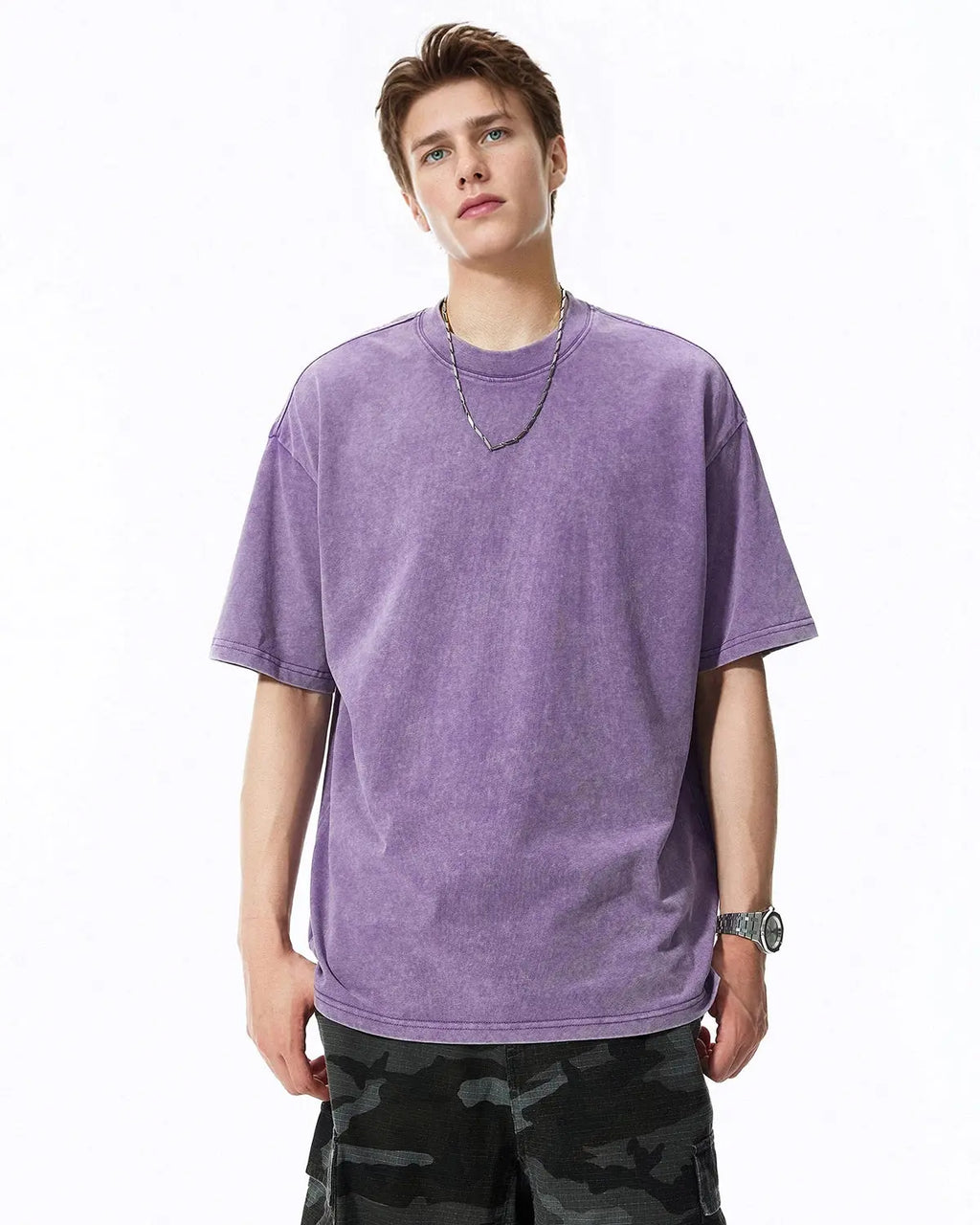 Inflation Streetwear Snow Flakes Wash T-shirt featuring a snowy graphic design in white and blue on a casual cotton tee.
