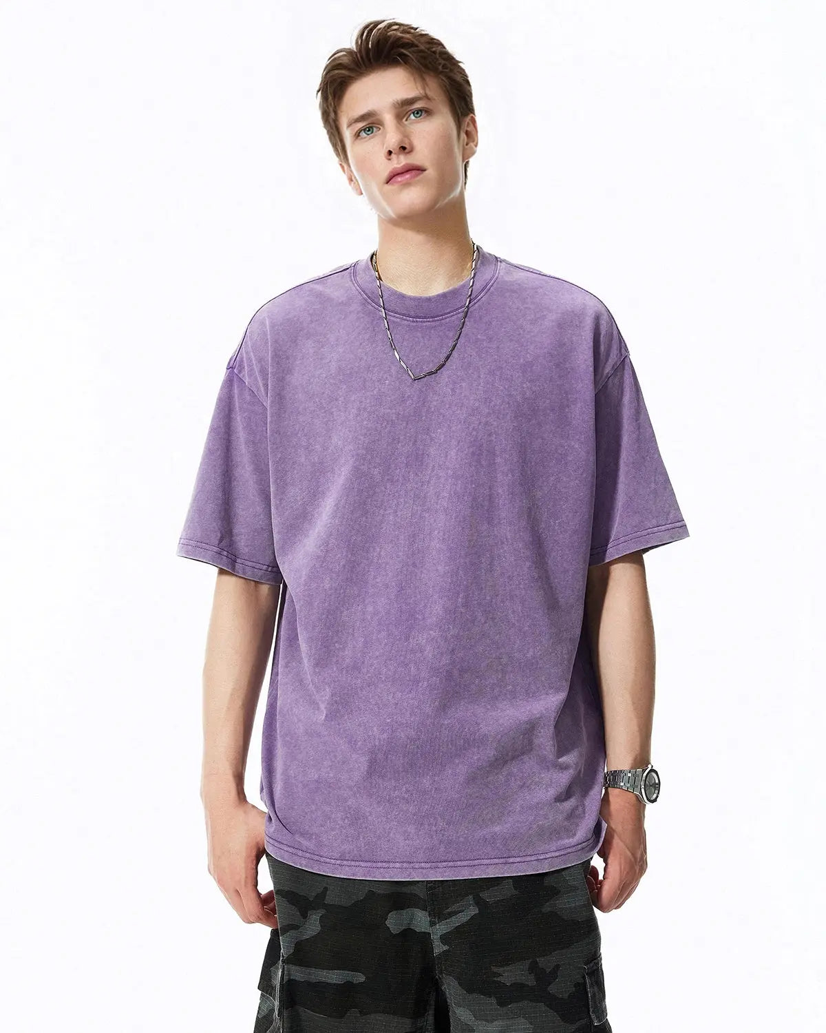 Inflation Streetwear Snow Flakes Wash T-shirt featuring a snowy graphic design in white and blue on a casual cotton tee.