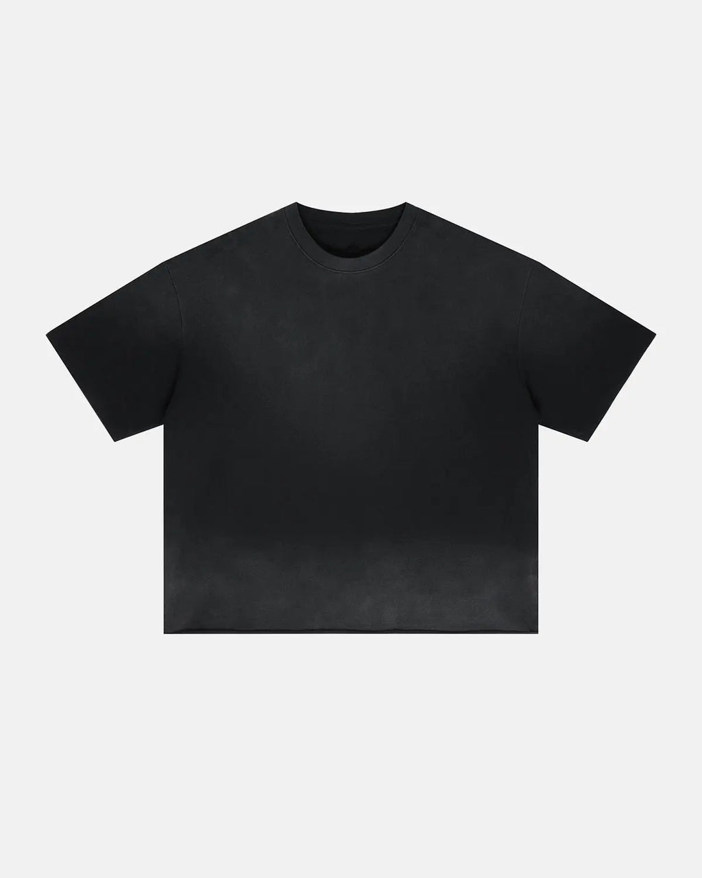 Monkey Washed Boxy Cropped T-Shirt by INFLATION, featuring a relaxed fit and washed cotton fabric, displayed on a hanger.