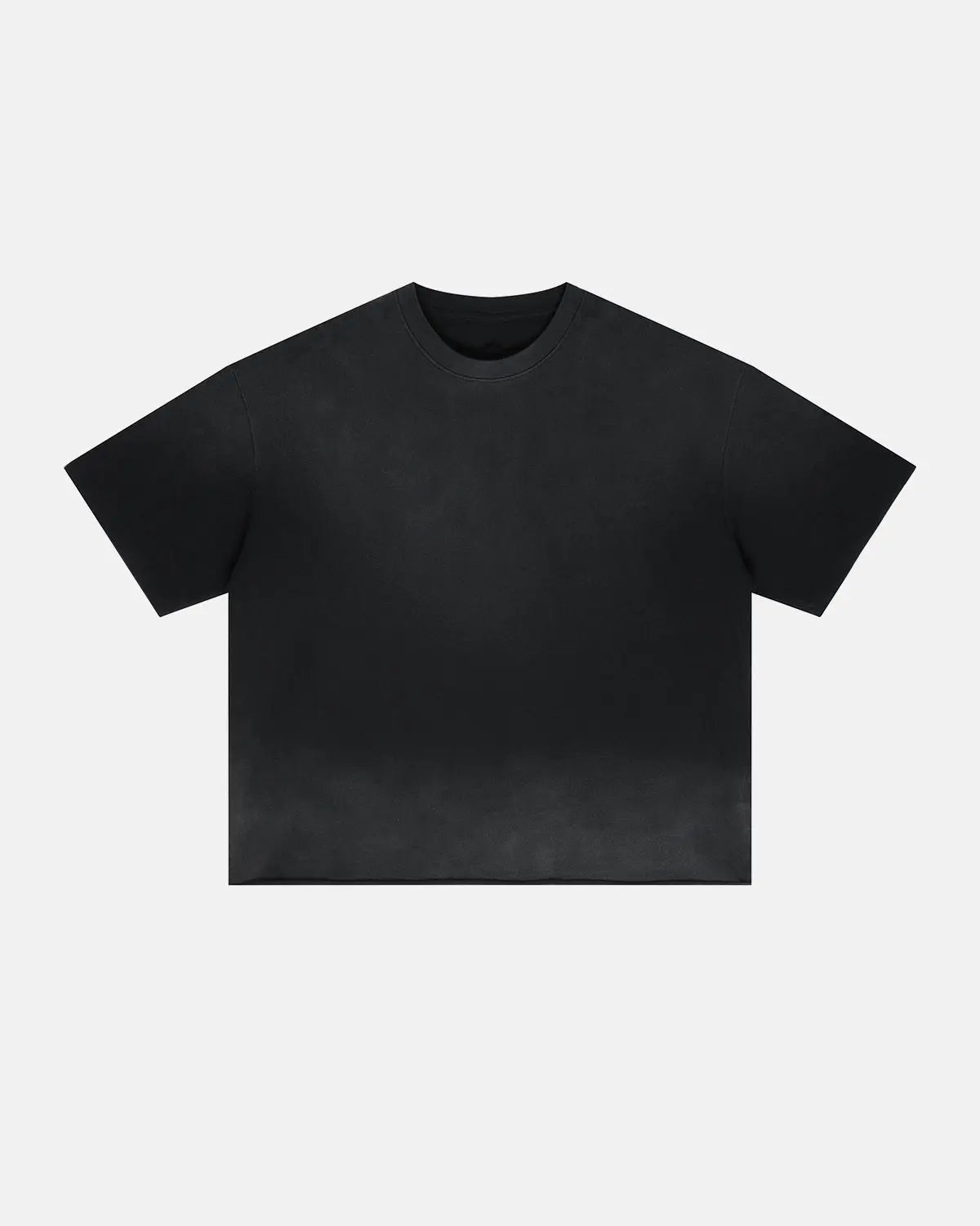 Monkey Washed Boxy Cropped T-Shirt by INFLATION, featuring a relaxed fit and washed cotton fabric, displayed on a hanger.