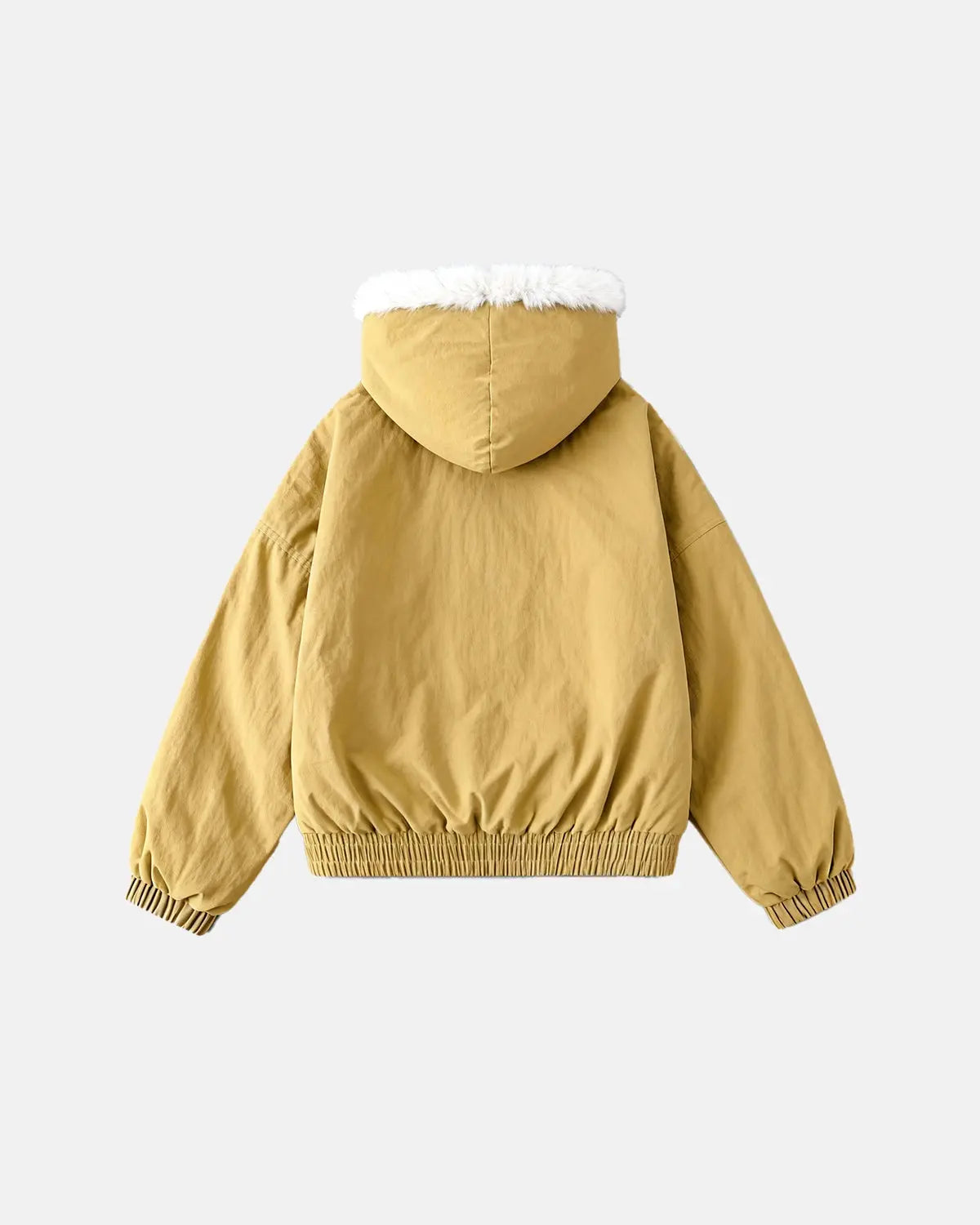 Inflation Streetwear faux fur-lined padded bomber jacket featuring a stylish design and quilted padding for warmth and comfort.