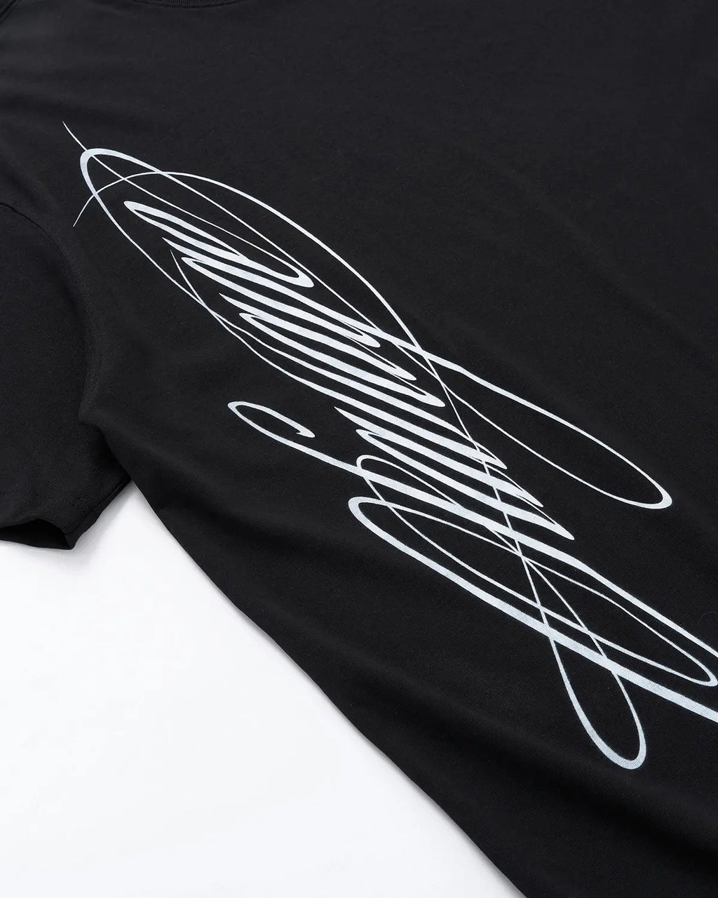 Inflation Streetwear Script Graphic Oversized T-Shirt featuring bold text design in black on white fabric.