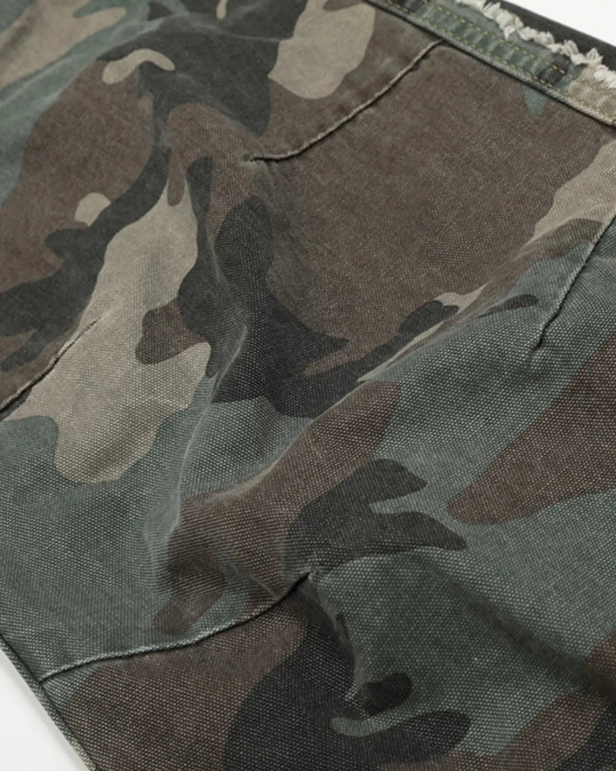 Inflation Streetwear double waist camo cargo pants with multiple pockets and adjustable waist, featuring a modern streetwear style.