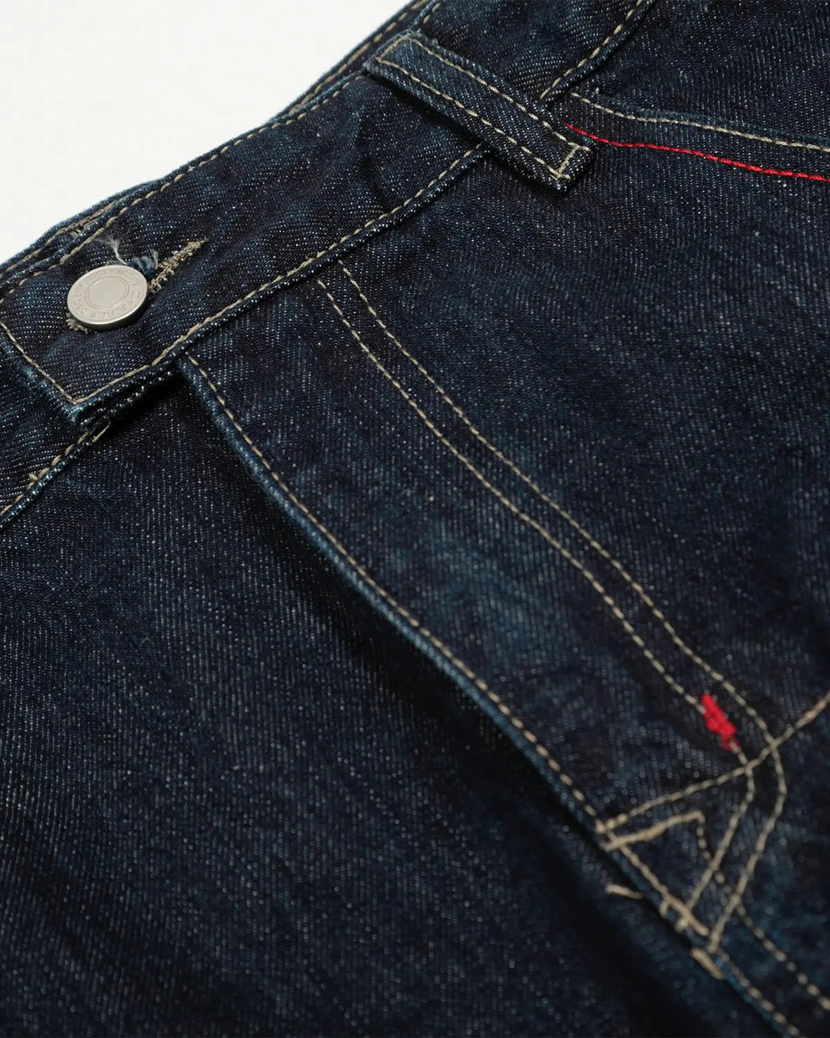 Raw blue deconstructed baggy jeans by INFLATION Streetwear, featuring loose fit, distressed details, and casual streetwear style.