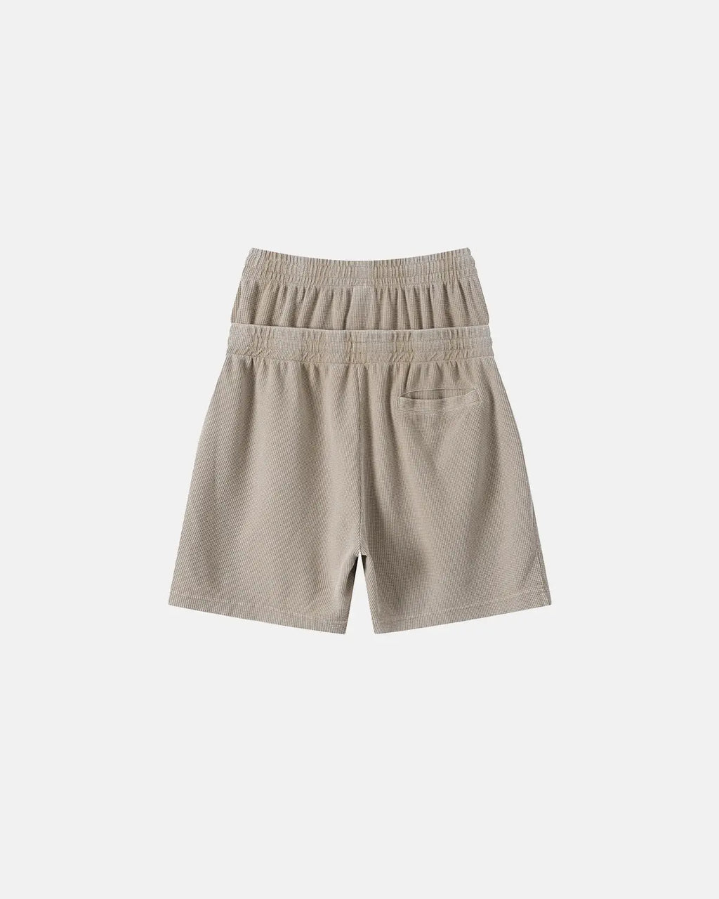 Inflation Streetwear double waist acid wash waffle shorts, casual pants with a relaxed fit and textured fabric design.
