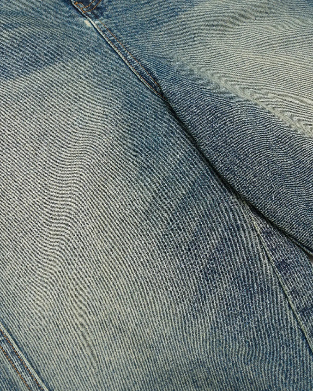 Inflation Streetwear Scimitar Denim Baggy Jorts, loose-fitting denim pants with distressed details and a relaxed fit.