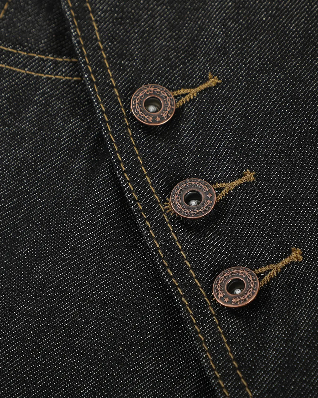 Inflation streetwear asymmetric button bootcut jeans, showcasing the unique design and fit with visible buttons and classic denim fabric.