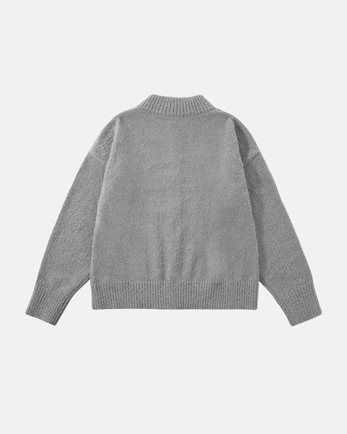 Inflation Streetwear Old Money style knitwear zip-up sweater in classic neutral tones, featuring a sleek, fitted design.