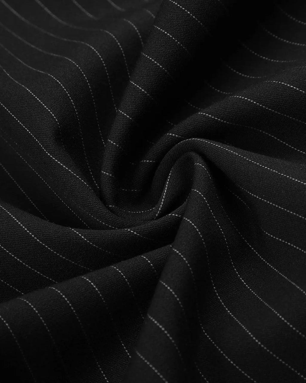 Inflation streetwear pinstripe pleated barrel pants with tailored fit and waistband, featuring classic pinstripe pattern and pleated design.