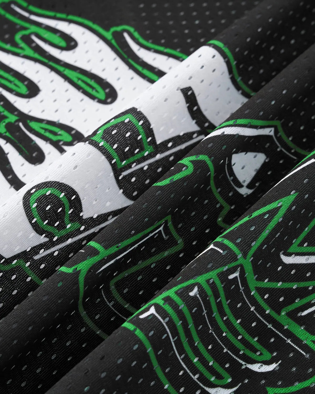 Inflation Flame Print Mesh Tee featuring bold flame design, lightweight mesh fabric, and streetwear style by Inflation.