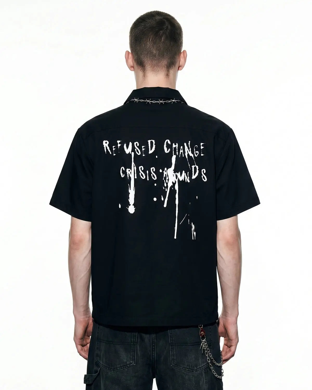 Inflation Streetwear abstract graphic print shirt featuring bold, colorful designs on a casual shirt style.