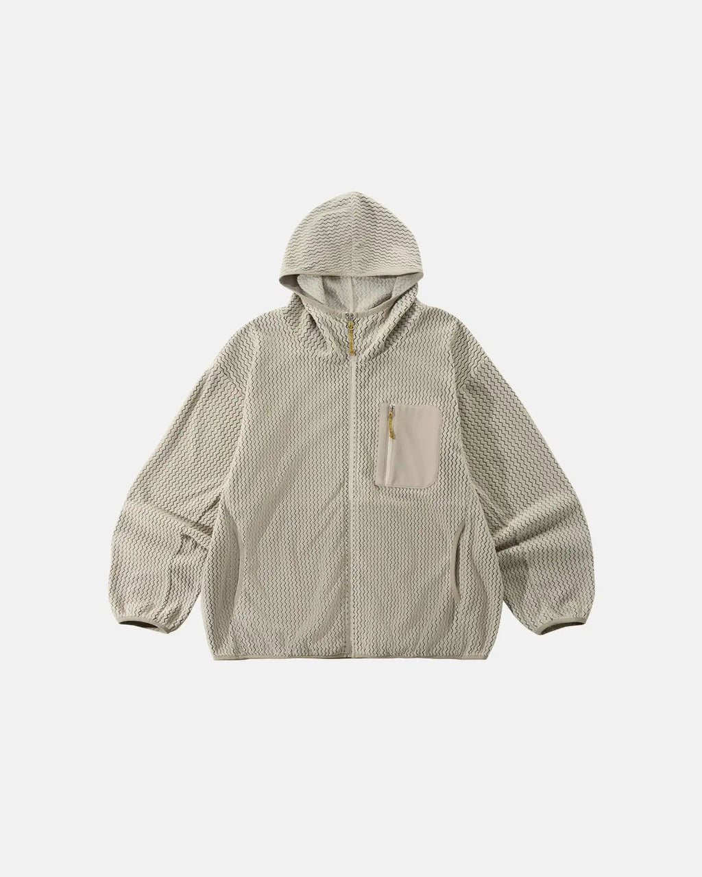 Lightweight Wave Fleece Zip Up Jacket by INFLATION, stylish streetwear with a soft fleece texture and front zipper design.