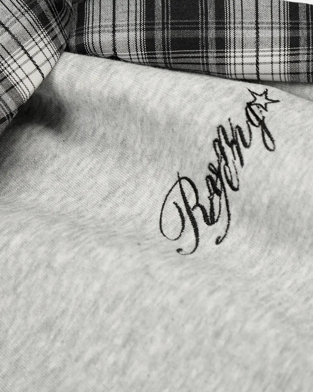 Plaid layered baggy sweatpants from INFLATION Streetwear featuring a relaxed fit and stylish plaid design.