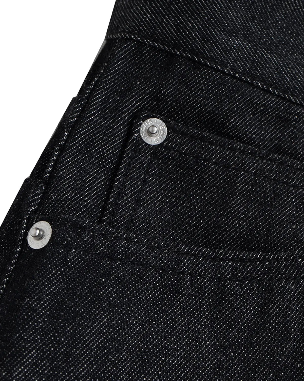 Inflation Streetwear Buttons Up Raw Baggy Jeans with button fly and relaxed fit, shown in natural denim fabric.