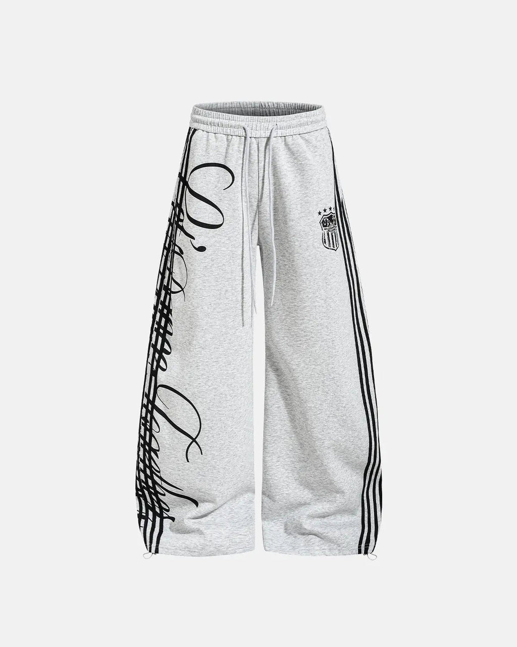Inflation Script Stripe Baggy Sweatpants featuring bold stripe design, relaxed fit, and comfortable streetwear style.