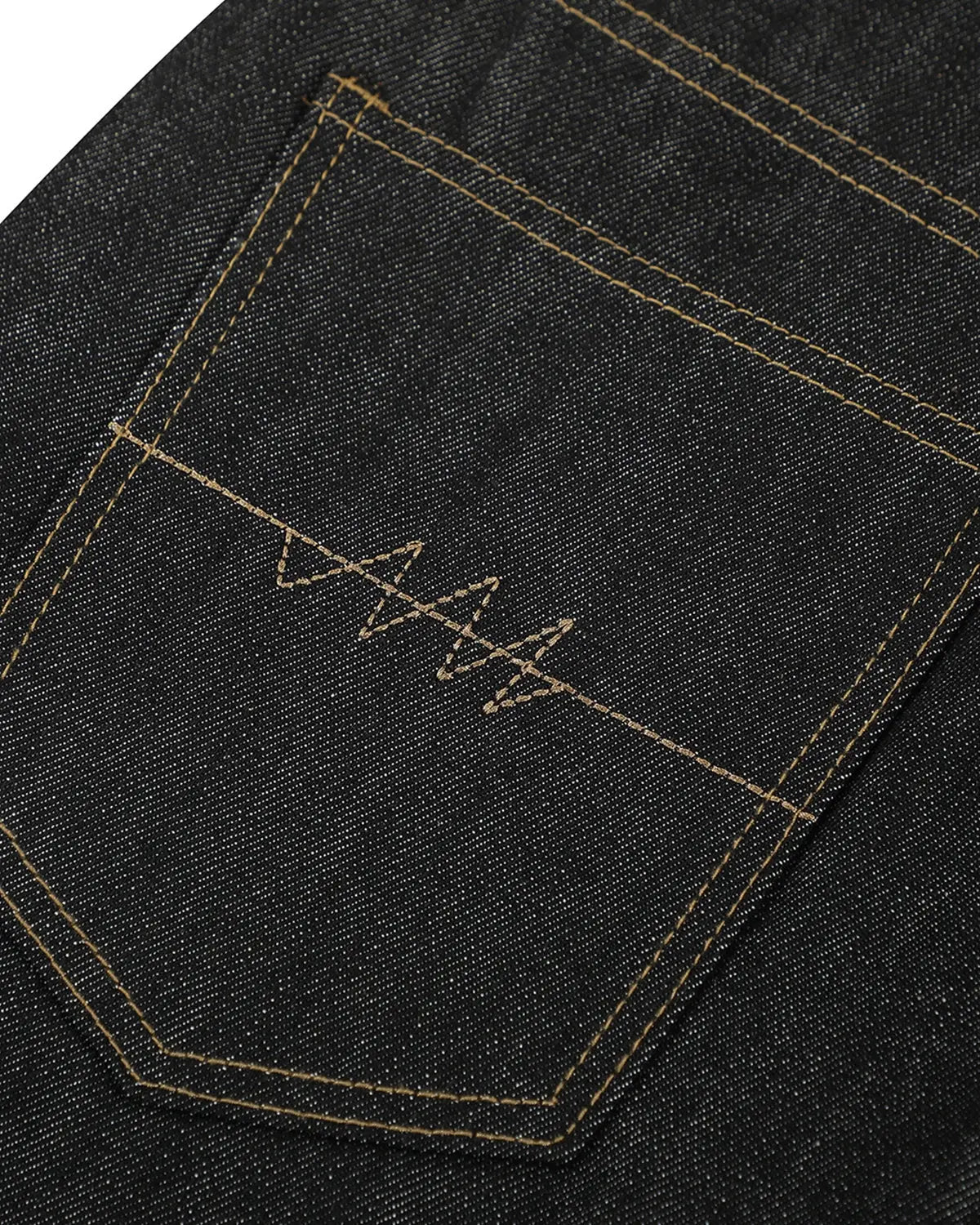Inflation streetwear asymmetric buttons bootcut jeans, showing the unique button details and classic denim fit.