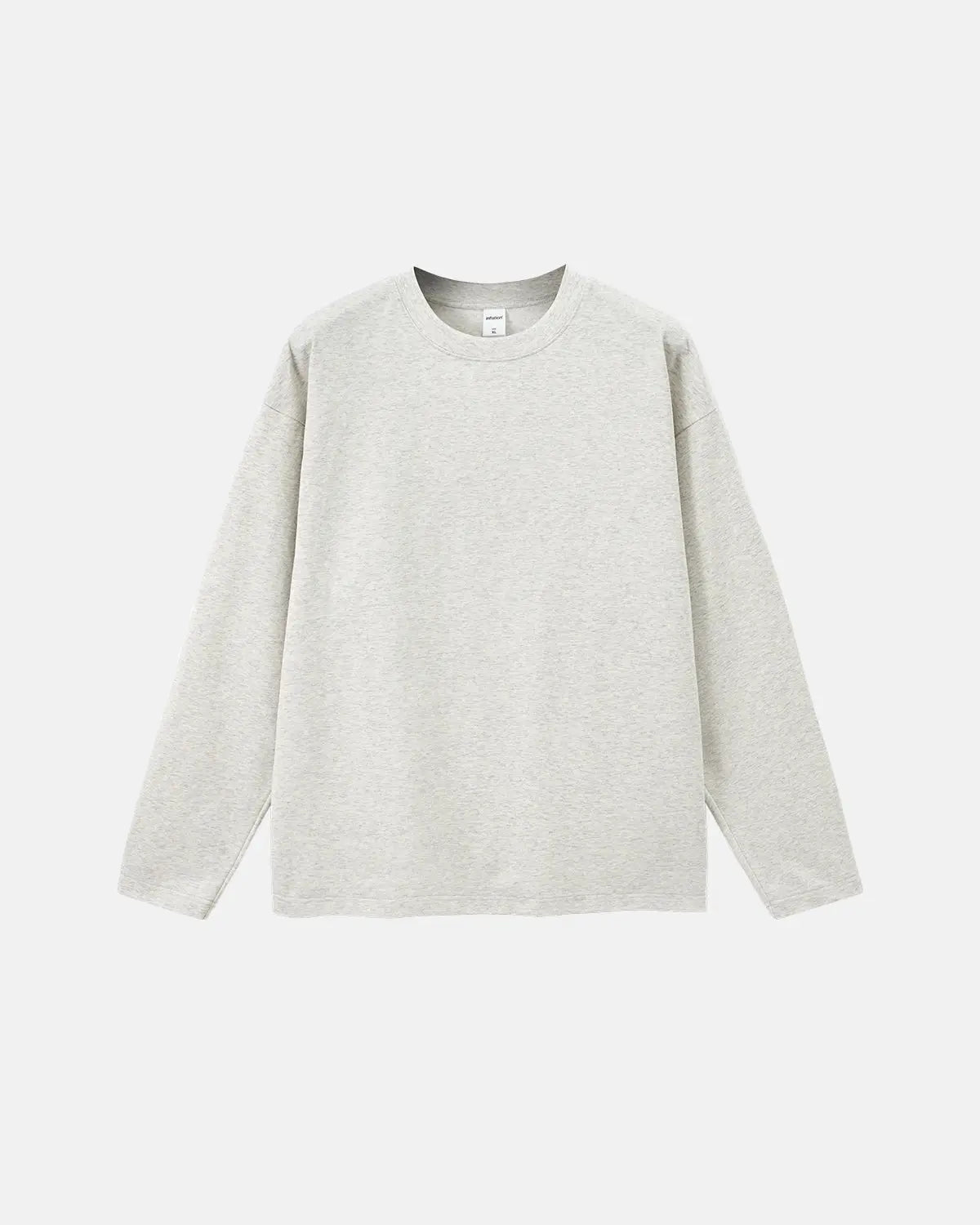 Blank cotton long sleeve tee from INFLATION, plain white shirt with a comfortable fit and long sleeves, ideal for streetwear.