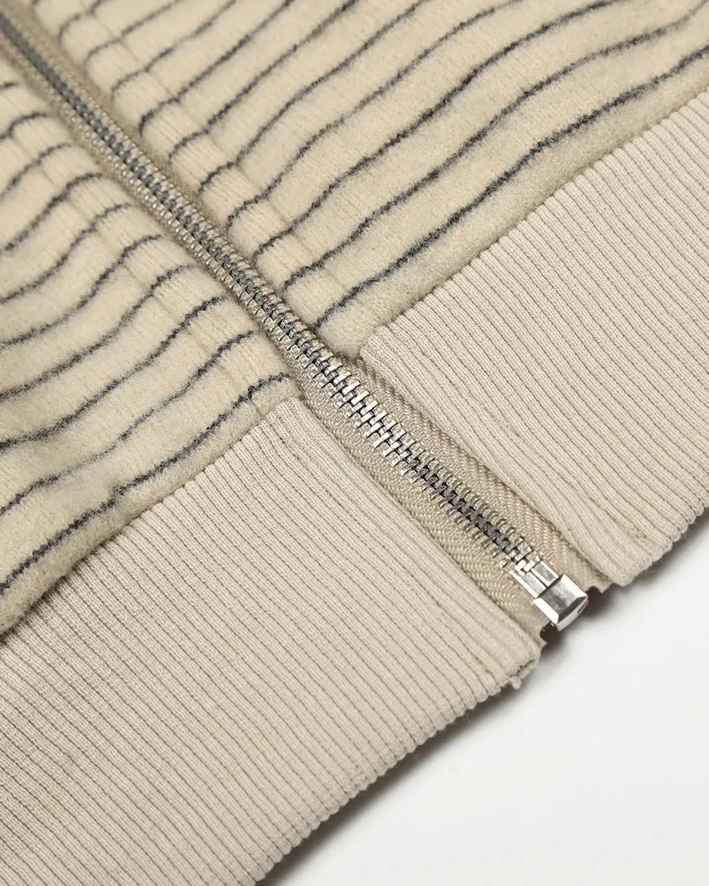Inflation Streetwear retro striped zip-up hoodie with bold multicolor stripes and a front zipper, casual streetwear style.