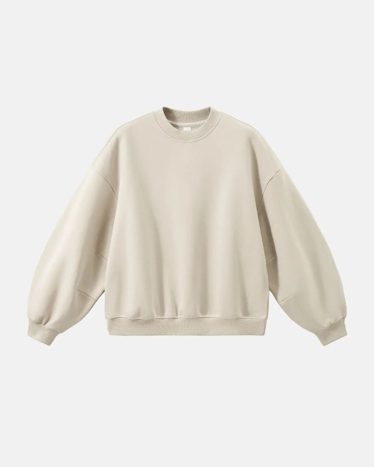 Blank comfy crewneck sweatshirt from Inflation Streetwear, soft fabric, relaxed fit, shown in a neutral color on a hanger.