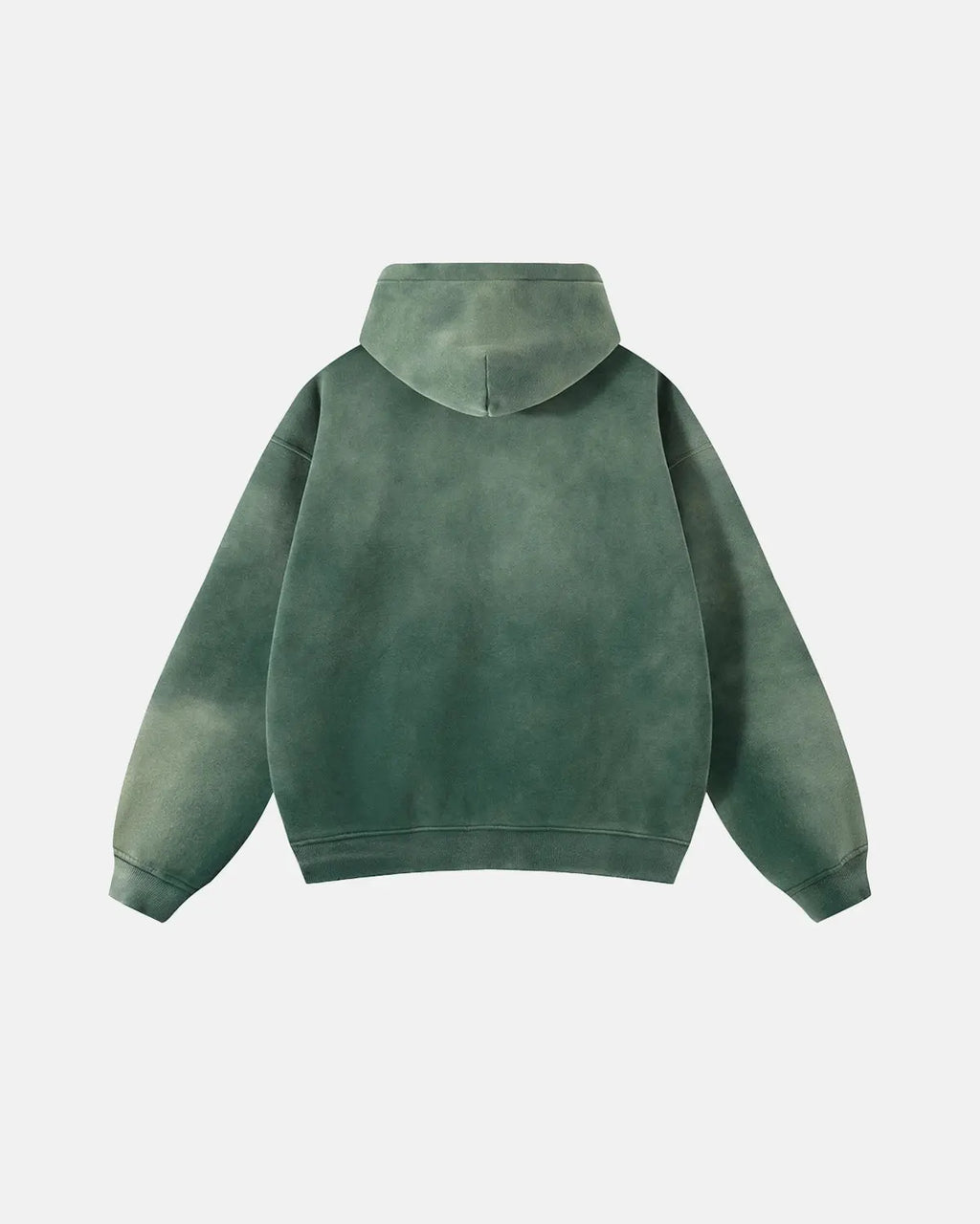Acid washed zip-up hoodie by INFLATION Streetwear, featuring a casual fit and distressed fabric detail.