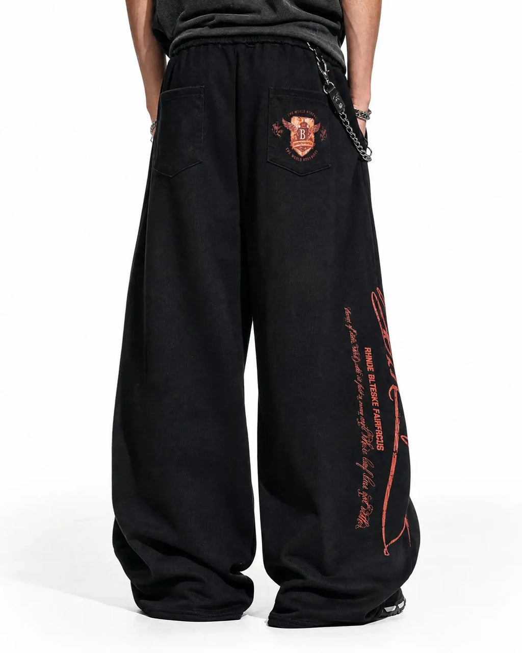 Vintage Washed Barrel Sweatpants by INFLATION Streetwear, showing relaxed fit and washed fabric texture in a casual style.