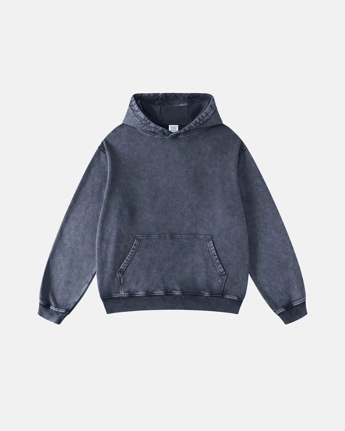 Acid washed French Terry hoodie by INFLATION Streetwear featuring a relaxed fit and casual style.