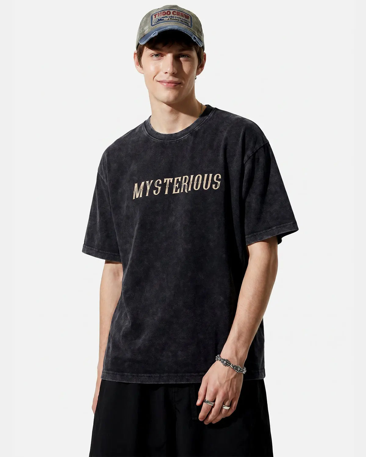 Inflation Streetwear Retro Washed Graphic Cotton T-Shirt with vintage-inspired print, casual fit, and soft cotton fabric.