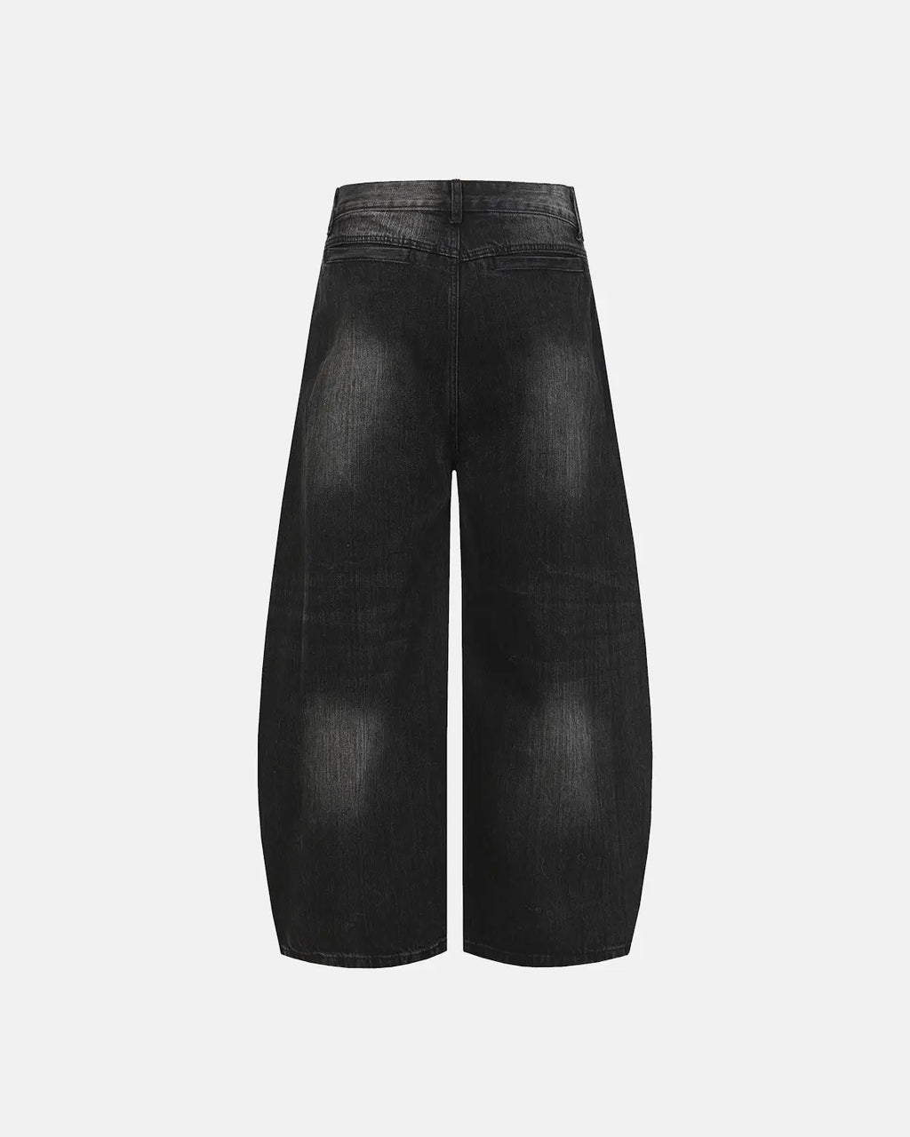 Graphic embroidered washed barrel jeans by INFLATION, stylish streetwear pants with colorful embroidery and a relaxed fit.