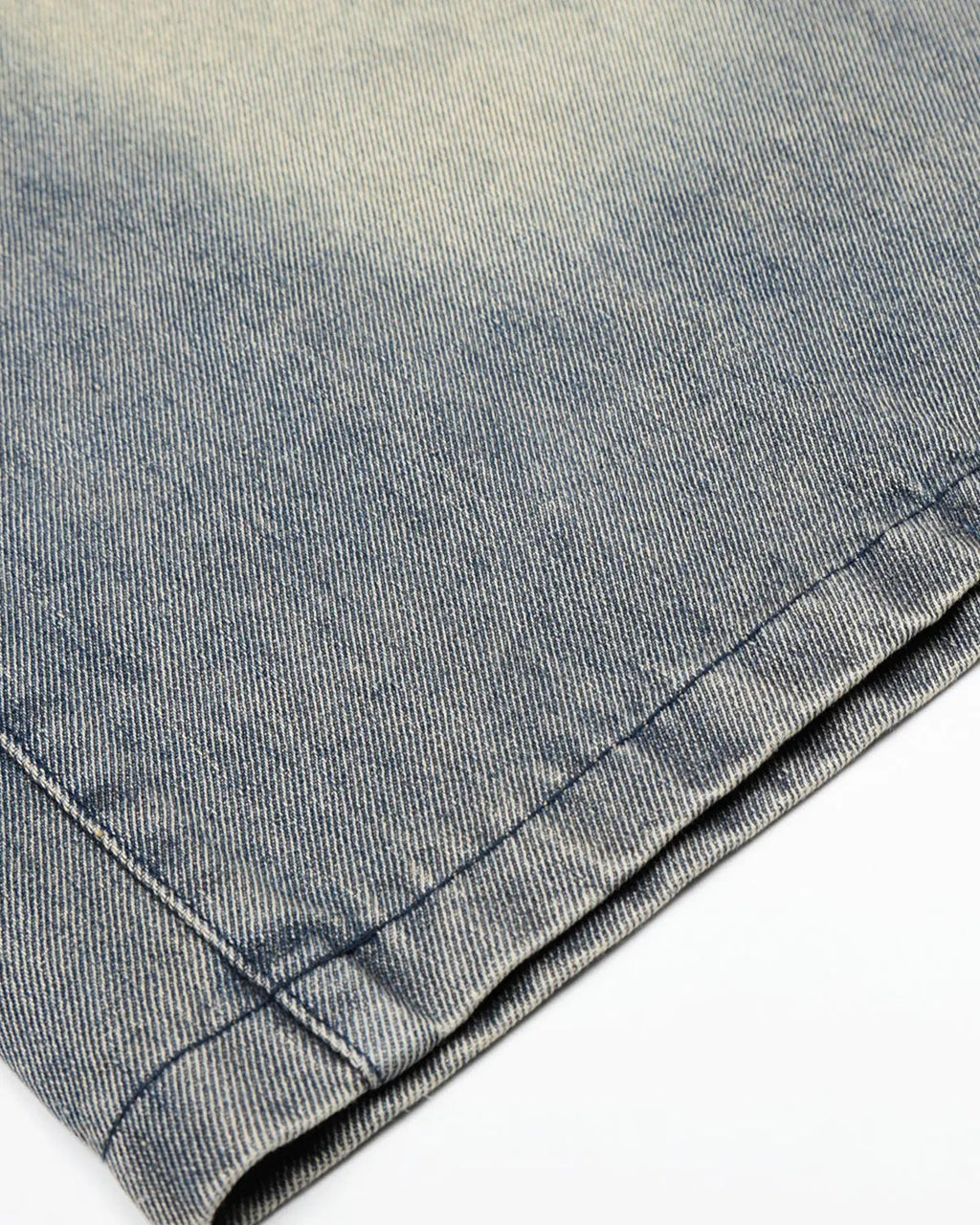 Inflation brand rhinestone cross double waist denim jorts with frayed edges and distressed details, styled as trendy streetwear pants.