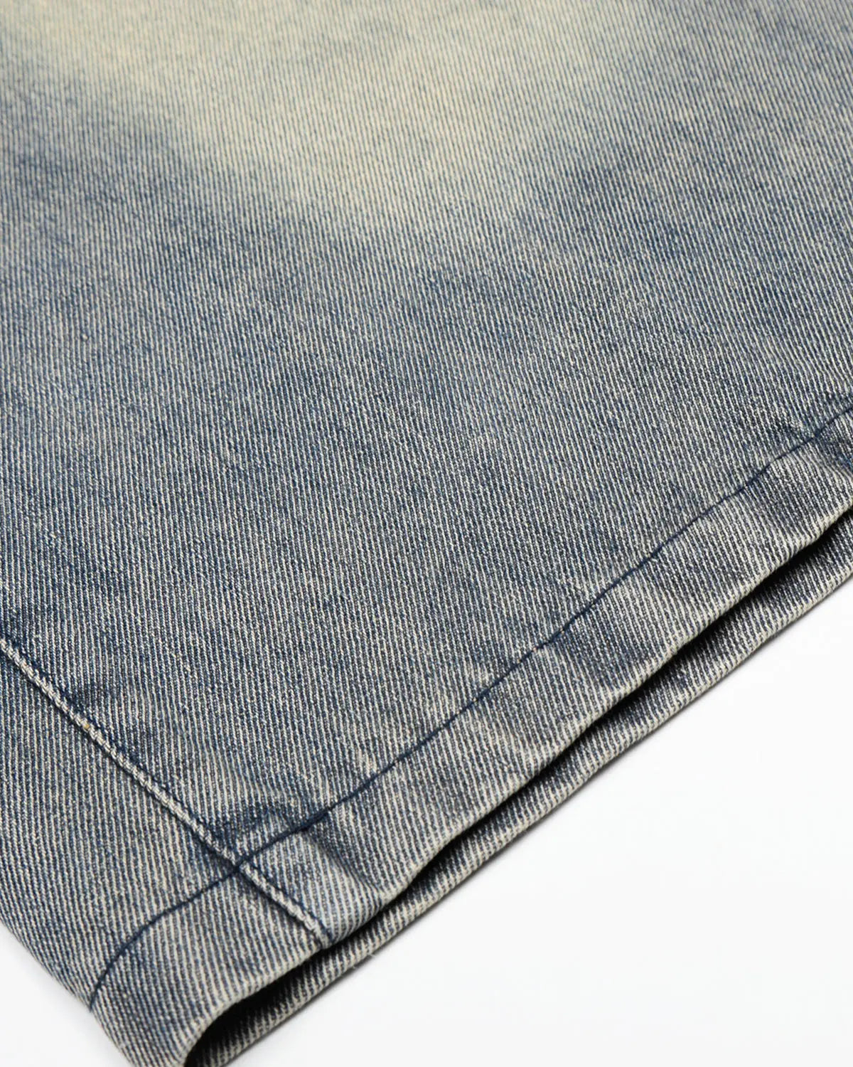 Inflation brand rhinestone cross double waist denim jorts with frayed edges and distressed details, styled as trendy streetwear pants.
