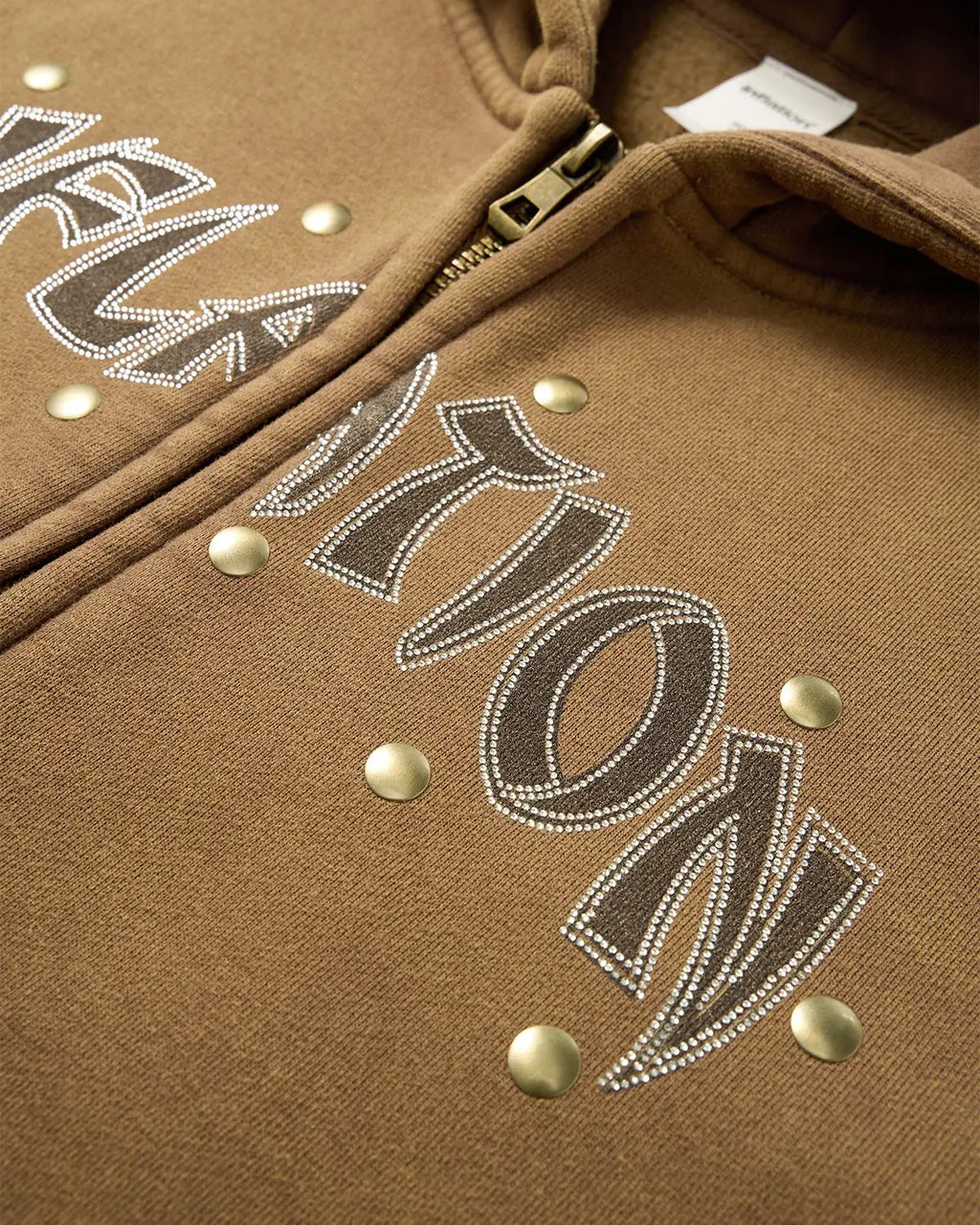 Inflation Streetwear Rivets Dragon Acid Wash Zip-Up Hoodie with bold graphic design and front zipper in a casual street style.