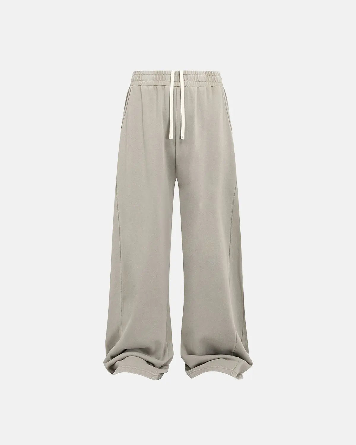 Inflation Streetwear acid wash stitching straight leg sweatpants, featuring casual fit and distressed details, on a model.