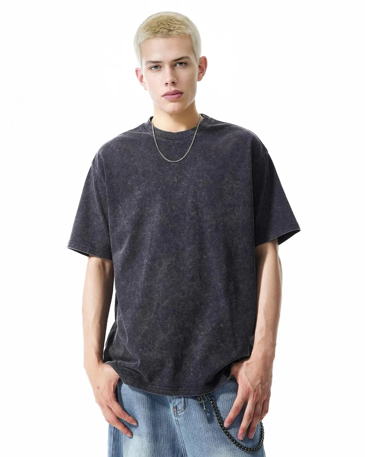 Inflation Streetwear Snow Flakes Wash Tee featuring a snowflake graphic on a casual white t-shirt.